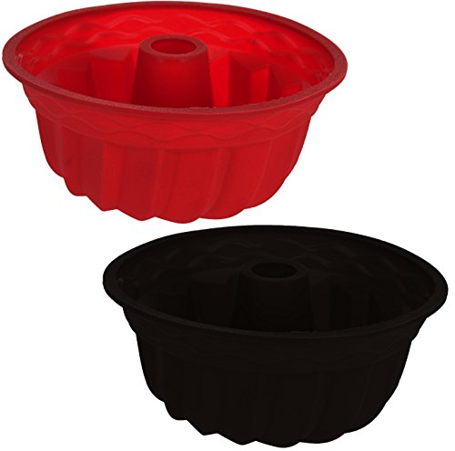 matrasa Guglhupf Silikon Backform - Napfkuchen Gugelhupf Kuchenform Silikonform Ø 22 cm Graubraun von matrasa