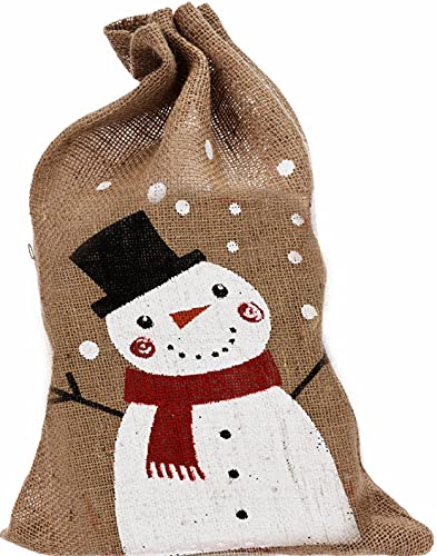 matrasa Jutesack Geschenkbeutel Dekobeutel Weihnachtsdeko Dekoration 33 x 50 cm - Schneemann von matrasa