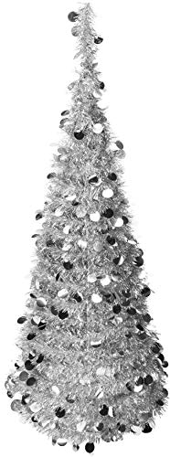 matrasa Lametta Weihnachtsbaum - Girlandenbaum 45 x 120 cm - Künstlicher Christbaum Silber von matrasa