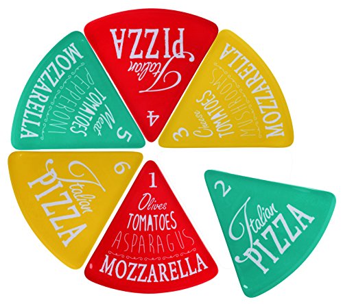 matrasa Pizzateller für 6 Pizzastücke - Melmain Teller - Pizzabrett bis zu 40cm Pizza von matrasa