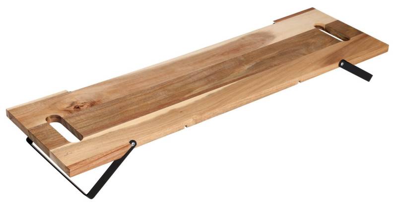 matrasa Servierplatte mit Klappfüßen - Holzbrett Etagere Serviertablett, Akazienholz, 67 x 20 x 7cm matrasa Servierplatte mit Klappfüßen - Holzbrett Etagere Serviertablett, Akazienholz, 67 x 20 x 7cm von matrasa