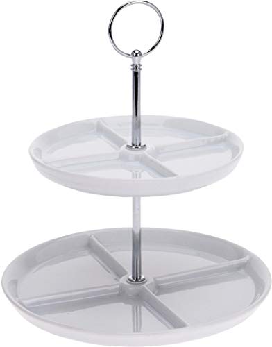 matrasa Snack Etagere - 8 Fächer Metallgriff - Tapas Etagere Servierständer Porzellan 21x26cm von matrasa