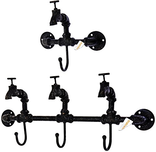 matrasa Wanddeko Metall Wasserhahn - Handtuchhaken Kleiderhaken Garderobe Handtuchhalter 3er von matrasa