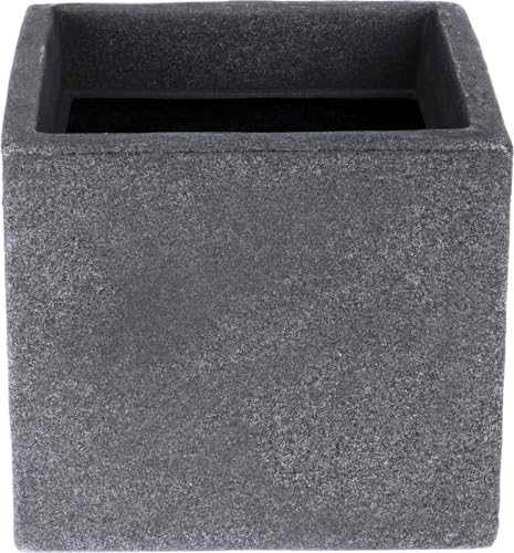 matrasa Würfel Blumentopf MODERN Lounge Design - Grau Steinoptik Pflanztopf 20x20x18 von matrasa