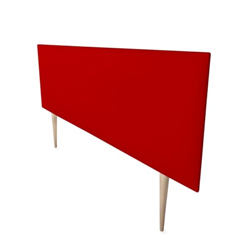 Mattfy Kopfteil Nantes gepolstert + Beine, hochwertiger Bezug aus Kunstleder, praktisch und attraktives Design, Holz, rot, 170 x 60 cm (Cama 160) von mattfy