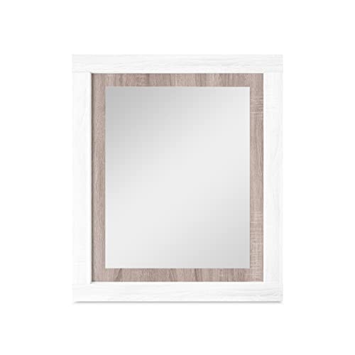Mattfy - Wandspiegel, Modell Victoria, praktisch und funktional, Farbe Andersen und Kiefer Grau, inklusive Beschläge, Maße: 75 cm (Höhe) x 90 cm (Breite) x 3,5 cm (Boden) von mattfy