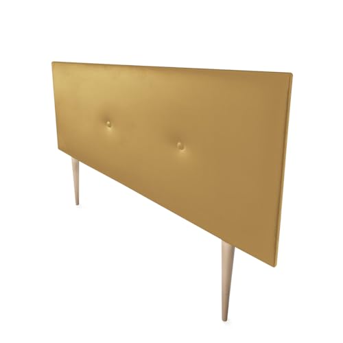 Mattfy gepolstertes Kopfteil Modell Malta | Bezug aus hochwertigem Kunstleder, Holz, Gold, 115 x 60 cm Con Patas (Cama 105) von mattfy