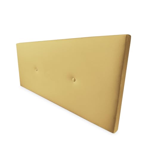 Mattfy gepolstertes Kopfteil Modell Malta | Bezug aus hochwertigem Kunstleder, Holz, Gold, 130 x 60 cm (Cama 120) von mattfy