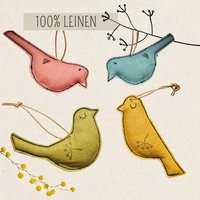 Set Vögel Dekorationsanhänger, Frühlingsdekoration, Stoffvögel von maubisshop