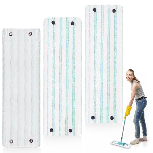 Mauepersu 3 Stück Bodenwischer Ersatzbezug, Wischmopp Ersatz Mikrofaser Set für Leifheit Combi/Clean Twist M Micro-Duo 42x15 cm, Leicht zu Befestigen,für Alle Flecken Entfernen Boden von mauepersu