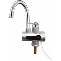 Armatur digitaler Wasserhahn - elektrischer Durchlauferhitzer mit led Temperaturanzeige - drehbar - silber - Mauk von mauk