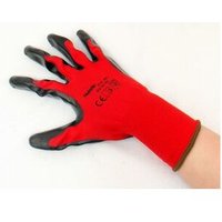 Mauk - Handschuhe Arbeitshandschuhe Schutzhandschuhe Polyester rot, schwarz Nitril beschichtet Größe 9' 12 Paar von mauk