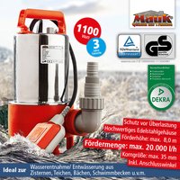 Schmutzwasser-Tauchpumpe INOX 1100 W von mauk