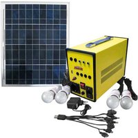Mauk - Solarpanel 40 w und Powerpack Set mit usb Adapter und 4 led Glühbirnen von mauk