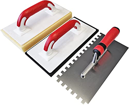 Maurerfreund Fliesenlegerset 3-teilig mit Glättekelle rostfrei Zahnung 8 x 8 mm & Fugenbrett mit Zellgummi & Fliesenwaschbrett |ergonomische Softgriffe | Made in Germany Maurerfreund Fliesenlegerset 3-teilig mit Glättekelle rostfrei Zahnung 8 x 8 mm & Fugenbrett mit Zellgummi & Fliesenwaschbrett |ergonomische Softgriffe | Made in Germany von Maurerfreund