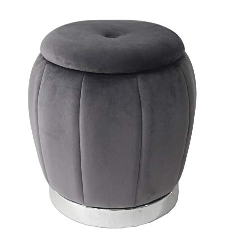 Mauro Ferretti srl Puff/Contenity Paris Grigio / Silver cm Ø 43 x 43 cm von mauro ferretti srl