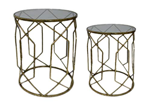 mauro ferretti srl Tavolinetti Tunisi Coppia cm Ø 42 x 53 – 38 x 47 von mauro ferretti srl