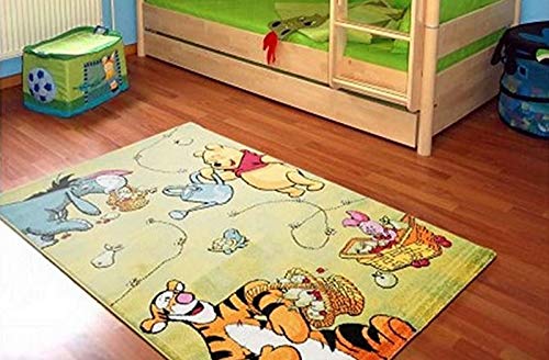 Kinderzimmer Teppich - Original Disney Tigger&Pooh Größe 67x140-80x150-100 x 150-120x170 cm - Kurzflor 13 mm (A - 67x140 cm) von mauro