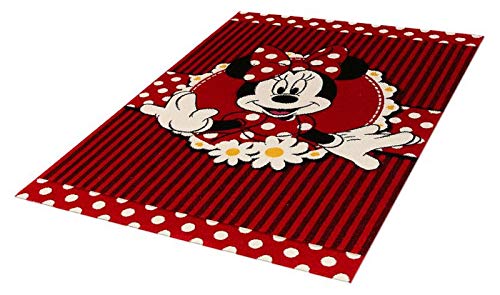 mauro kinderteppich Teppich für Kinderzimmer - Disney Minnie Mouse - Größen in cm 67 x 140-80 x 150-100 x 150-120 x 170 - Kurzflor 13 mm - (120x170 cm) von mauro