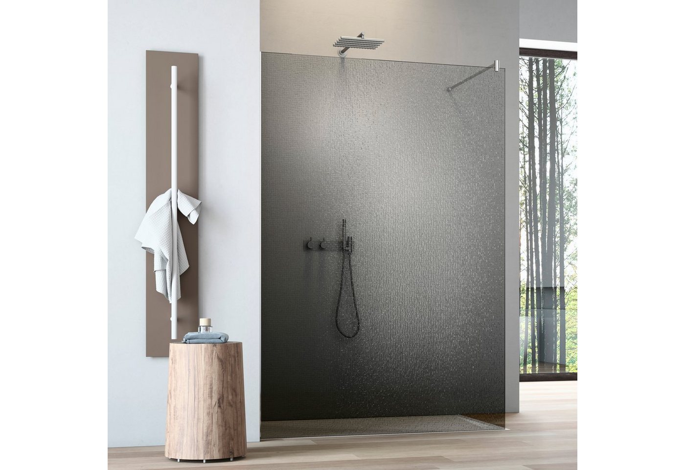 maw by GEO Walk-in-Dusche flex A-W001CEG, Einscheibensicherheitsglas, Crash-Glas Edelgrau maw by GEO Walk-in-Dusche flex A-W001CEG, Einscheibensicherheitsglas, Crash-Glas Edelgrau von maw by GEO