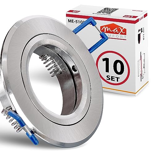 max K O M F O R T 10er SET Einbaustrahler SET Edelstahl-Optik mit GU10 Fassung RUND Klickverschluß Einbauleuchte Einbauspot LED/Halogen Rahmen Rostfrei Deckenspot Strahler Spot 5105 max K O M F O R T 10er SET Einbaustrahler SET Edelstahl-Optik mit GU10 Fassung RUND Klickverschluß Einbauleuchte Einbauspot LED/Halogen Rahmen Rostfrei Deckenspot Strahler Spot 5105 von max K O M F O R T