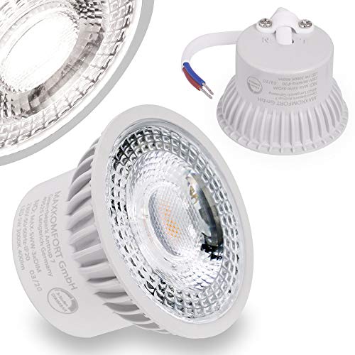 10x LED Modul flach Dimmbar mit Lichtschalter 100-50-10% Deckenstrahler Einbauleuchte Einbauspot Ersatz für GU10 (NEUTRALWEIß) von max K O M F O R T