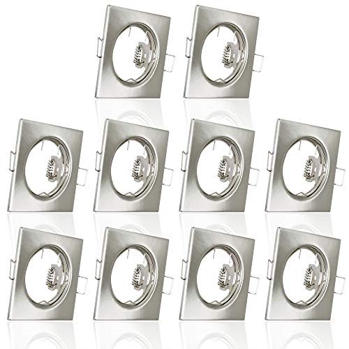 10x MAXKOMFORT Einbaustrahler IP20 mit GU10 Fassung ECKIG eisen gebürstet Einbauspot Einbauleuchte Rahmen Rostfrei Deckenspot Strahler Spot 804 10x MAXKOMFORT Einbaustrahler IP20 mit GU10 Fassung ECKIG eisen gebürstet Einbauspot Einbauleuchte Rahmen Rostfrei Deckenspot Strahler Spot 804 von max K O M F O R T