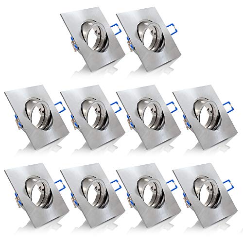 10x Einbaustrahler IP20 mit GU10 Fassung ECKIG eisen gebürstet schwenkbar Einbauspot Einbauleuchte Rahmen Rostfrei Deckenspot Strahler Spot 5104 10x Einbaustrahler IP20 mit GU10 Fassung ECKIG eisen gebürstet schwenkbar Einbauspot Einbauleuchte Rahmen Rostfrei Deckenspot Strahler Spot 5104 von max K O M F O R T