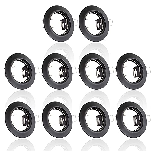 10x Einbaustrahler IP20 mit GU10 Fassung RUND schwarz Einbauspot Einbauleuchte Rahmen Rostfrei Deckenspot Strahler Spot 863A-TP 10x Einbaustrahler IP20 mit GU10 Fassung RUND schwarz Einbauspot Einbauleuchte Rahmen Rostfrei Deckenspot Strahler Spot 863A-TP von max K O M F O R T