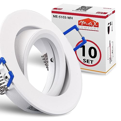 10x Einbaustrahler IP20 mit GU10 Fassung RUND weiß schwenkbar Einbauspot Einbauleuchte Rahmen Rostfrei Deckenspot Strahler Spot 5103 10x Einbaustrahler IP20 mit GU10 Fassung RUND weiß schwenkbar Einbauspot Einbauleuchte Rahmen Rostfrei Deckenspot Strahler Spot 5103 von max K O M F O R T