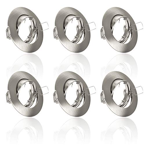 6x Einbaustrahler IP20 mit GU10 Fassung RUND schwenkbar eisen gebürstet Einbauspot Einbauleuchte Rahmen Rostfrei Deckenspot Strahler Spot A005 6x Einbaustrahler IP20 mit GU10 Fassung RUND schwenkbar eisen gebürstet Einbauspot Einbauleuchte Rahmen Rostfrei Deckenspot Strahler Spot A005 von max K O M F O R T