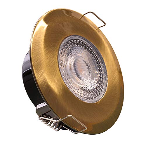 max K O M F O R T 6x LED Bad Einbaustrahler IP44 Ultraflach 5 Watt Bronze 230V Rund warmweiß Deckenstrahler Spot Deckenspot Lumena von max K O M F O R T