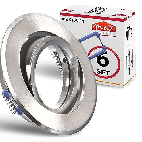 6x Einbaustrahler IP20 mit GU10 Fassung RUND eisen gebürstet schwenkbar Einbauspot Einbauleuchte Rahmen Rostfrei Deckenspot Strahler Spot 5103 6x Einbaustrahler IP20 mit GU10 Fassung RUND eisen gebürstet schwenkbar Einbauspot Einbauleuchte Rahmen Rostfrei Deckenspot Strahler Spot 5103 von max K O M F O R T