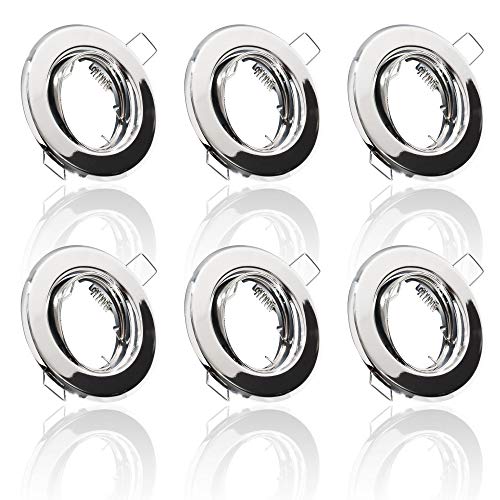 6x MAXKOMFORT Einbaustrahler IP20 mit GU10 Fassung RUND schwenkbar chrom Einbauspot Einbauleuchte Rahmen Rostfrei Deckenspot Strahler Spot B002 6x MAXKOMFORT Einbaustrahler IP20 mit GU10 Fassung RUND schwenkbar chrom Einbauspot Einbauleuchte Rahmen Rostfrei Deckenspot Strahler Spot B002 von max K O M F O R T