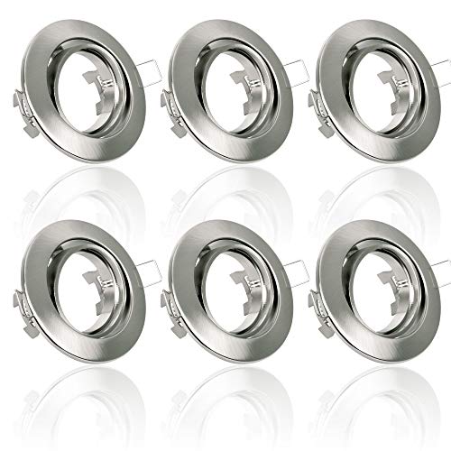 6x MAXKOMFORT Einbaustrahler IP20 mit GU10 Fassung RUND schwenkbar eisen gebürstet Einbauspot Einbauleuchte Rahmen Rostfrei Deckenspot Strahler Spot M802 6x MAXKOMFORT Einbaustrahler IP20 mit GU10 Fassung RUND schwenkbar eisen gebürstet Einbauspot Einbauleuchte Rahmen Rostfrei Deckenspot Strahler Spot M802 von max K O M F O R T