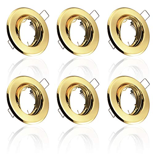 6x MAXKOMFORT Einbaustrahler IP20 mit GU10 Fassung RUND schwenkbar gold Einbauspot Einbauleuchte Rahmen Rostfrei Deckenspot Strahler Spot B002 6x MAXKOMFORT Einbaustrahler IP20 mit GU10 Fassung RUND schwenkbar gold Einbauspot Einbauleuchte Rahmen Rostfrei Deckenspot Strahler Spot B002 von max K O M F O R T