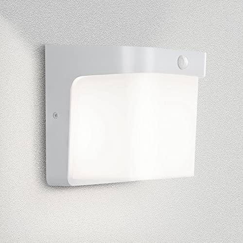 Aussenleuchte Aussenwandleuchte mit Bewegungsmelder Weiß E27 Fassung für LED geeignet Wandlampe 1703A1-WH von max K O M F O R T