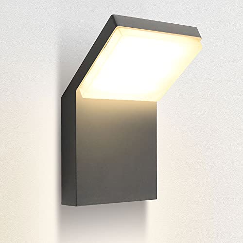 max K O M F O R T Außenwandleuchte Wandlampe Außenleuchte LED Schwarz IP44 Beleuchtung Garten moderne Wandleuchte aus Aluminium 1505A von max K O M F O R T