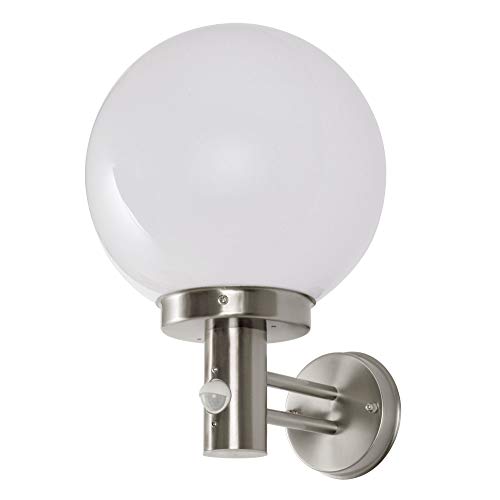 Klassische Aussenleuchte mit Bewegungsmelder Wandleuchte Aussenwandleuchte Wandlampe Gartenleuchte Edelstahl E27 270B1 von max K O M F O R T