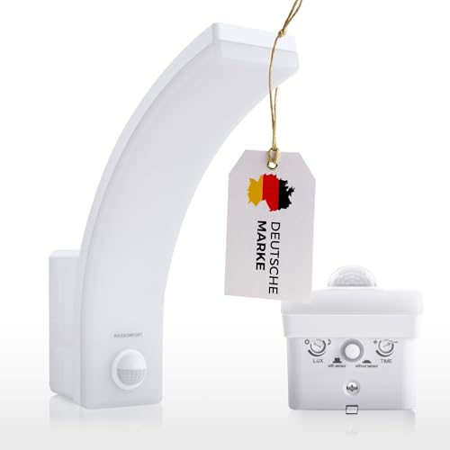 LED Außenleuchte mit Bewegungsmelder – 12/15/20W wählbar – IP65 – 1600-2500lm – Sensor abschaltbar für Dauerlicht – 4000K neutralweiß – Modell X-Prit für Wandmontage von max K O M F O R T