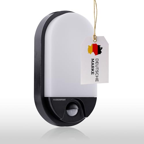 max K O M F O R T LED Aussenleuchten Bewegungsmelder Wand-leuchte Wandlampe Flurleuchte Fluter 15W schwarz modern IP54 BEAM-BK von max K O M F O R T