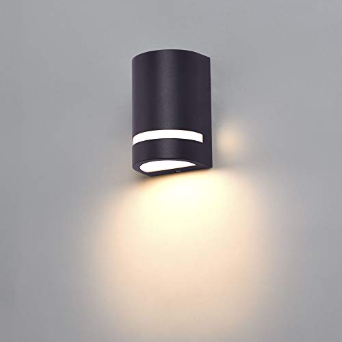 max K O M F O R T LED Aussenleuchten in Anthrazit Wand-leuchte Wandlampe Flurleuchte Fluter GU10 Fassung + 5 Watt warmweiß Aluminium modern IP44 1328A von max K O M F O R T