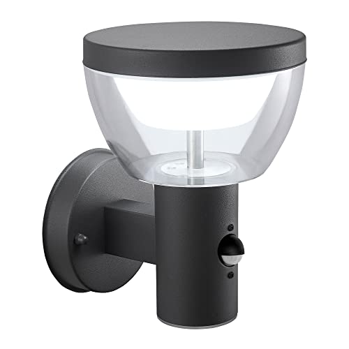 max K O M F O R T LED Aussenleuchten mit Bewegungsmelder Wand-leuchte Wandlampe Flurleuchte Fluter 9W Schwarz modern IP54 309A1 von max K O M F O R T