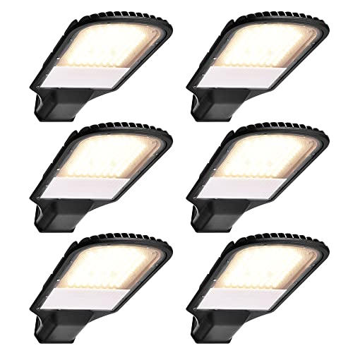 max K O M F O R T LED Straßenlampe Straßenleuchte 6er Pack Straßenlaterne Straßenbeleuchtung Parkplatzbeleuchtung Hochleuchte 100W 4000K neutralweiß IP65 9000lm von max K O M F O R T