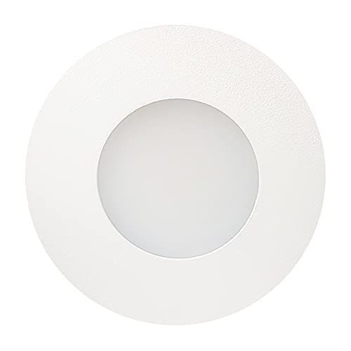 max K O M F O R T LED Treppenbeleuchtung 230V warmweiß 0,5W RUND Aluminium Treppenleuchte Wand Einbauleuchte Einbaustrahler Treppenlicht Flurleuchte 6103R von max K O M F O R T