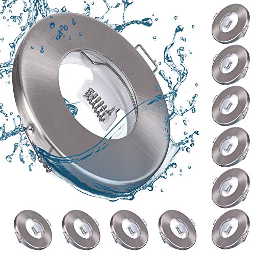 max K O M F O R T 10x Bad Einbaustrahler SET in Edelstahl-Optik mit GU10 Fassung RUND EinbauleuchteEinbauspot LED Rahmen Rostfrei Deckenspot Strahler Spot WR2-SN max K O M F O R T 10x Bad Einbaustrahler SET in Edelstahl-Optik mit GU10 Fassung RUND EinbauleuchteEinbauspot LED Rahmen Rostfrei Deckenspot Strahler Spot WR2-SN von max K O M F O R T