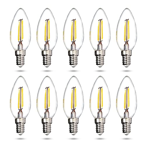 max K O M F O R T - 10x E14 LED Leuchtmittel 2 Watt Kerze klar Filament | neutralweiß 4000K | 200 Lumen von max K O M F O R T