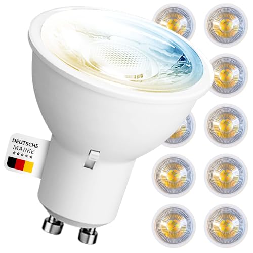 max K O M F O R T 10x LED GU10 Leuchtmittel 5W 400lm – umschaltbar: Warmweiß, Neutralweiß, Kaltweiß – GU10 Spot IP20 – 230V – Nicht dimmbar – 40° Abstrahlwinkel max K O M F O R T 10x LED GU10 Leuchtmittel 5W 400lm – umschaltbar: Warmweiß, Neutralweiß, Kaltweiß – GU10 Spot IP20 – 230V – Nicht dimmbar – 40° Abstrahlwinkel von max K O M F O R T