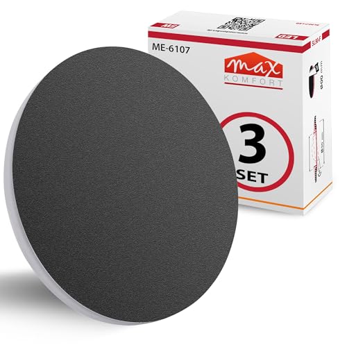 max K O M F O R T 3er SET Treppenbeleuchtung LED schwarz 230V, Warmweiß 2,5W, Rund, Einbau Wandstrahler, Flur Nachtlicht - 6107-BK max K O M F O R T 3er SET Treppenbeleuchtung LED schwarz 230V, Warmweiß 2,5W, Rund, Einbau Wandstrahler, Flur Nachtlicht - 6107-BK von max K O M F O R T