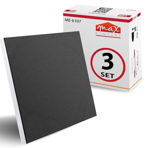max K O M F O R T 3er Treppenbeleuchtung LED schwarz 230V, Warmweiß 2,5W, Eckig, Einbau Wandstrahler, Flur Nachtlicht - 6107-BK max K O M F O R T 3er Treppenbeleuchtung LED schwarz 230V, Warmweiß 2,5W, Eckig, Einbau Wandstrahler, Flur Nachtlicht - 6107-BK von max K O M F O R T